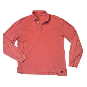Onward Reserve mens M Medium pink solid long sleeve cotton polo shirt EUC